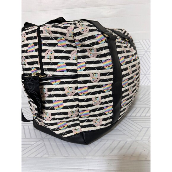 Betsey Johnson Kitty Cat Unicorn Weekender Duffle Bag Quilted Travel 14X21X12 - Picture 14 of 15